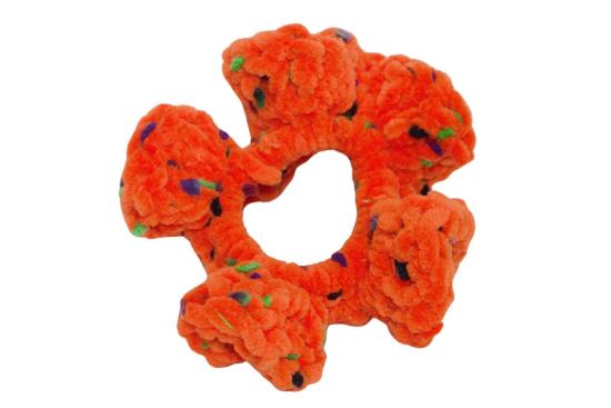 Handgehäkeltes Zopfgummi gruselorange