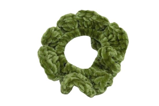 Handgehäkeltes Zopfgummi limettengrün