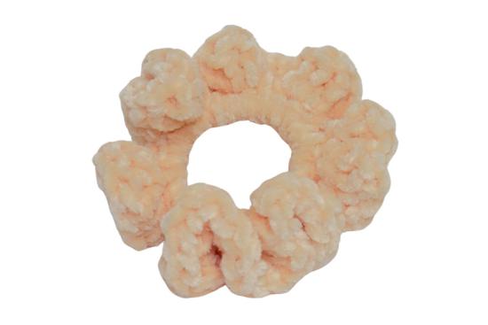 Handgehäkeltes Zopfgummi pfirsich