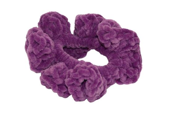 Handgehäkeltes Zopfgummi violett
