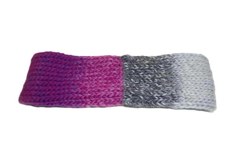Stirnband lila weiß grau