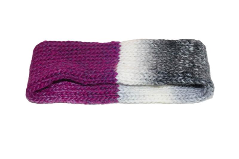 Stirnband lila weiß grau