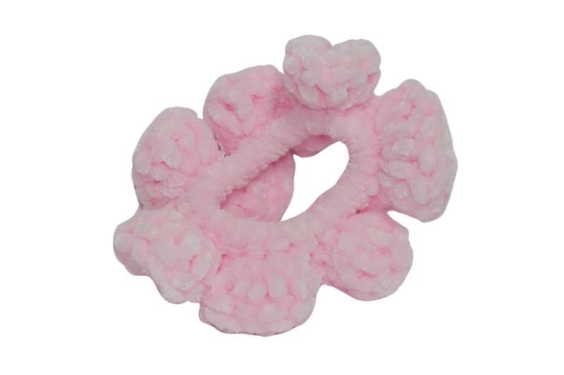 Handgehäkeltes Zopfgummi babyrosa