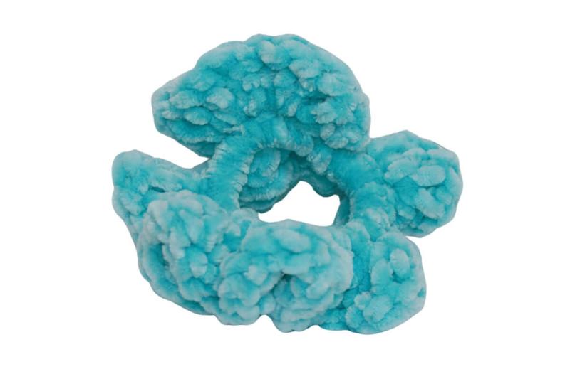 Handgehäkeltes Zopfgummi türkis